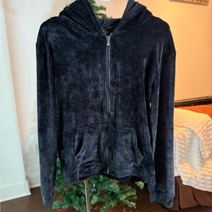 Women's Black Velvet Hoodie